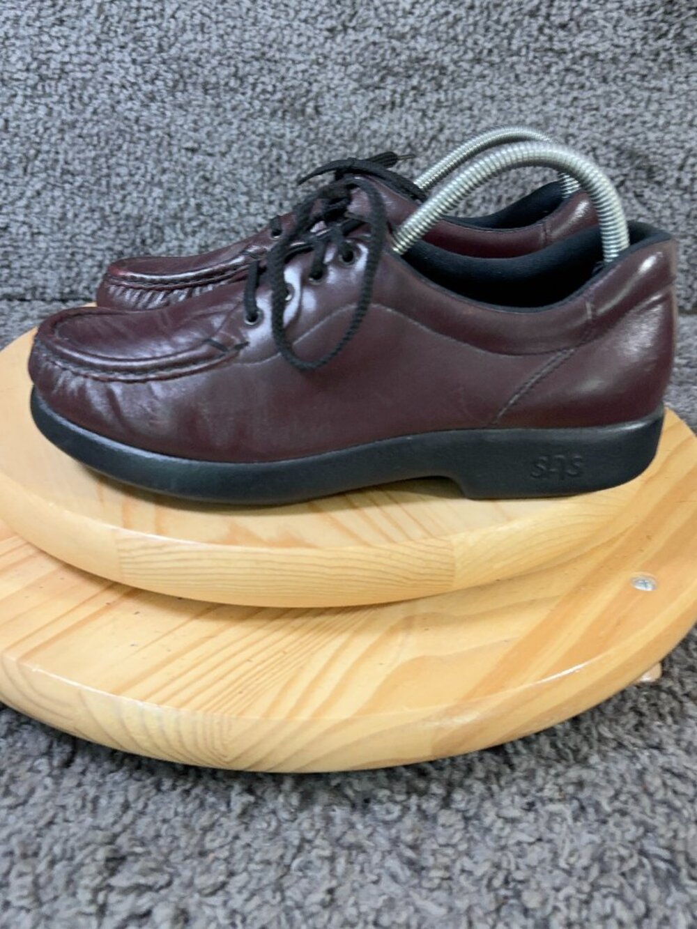 SAS Take Time Shoes Mens Size 9 Burgundy Lace Up Casual Orthopedic Made in USA